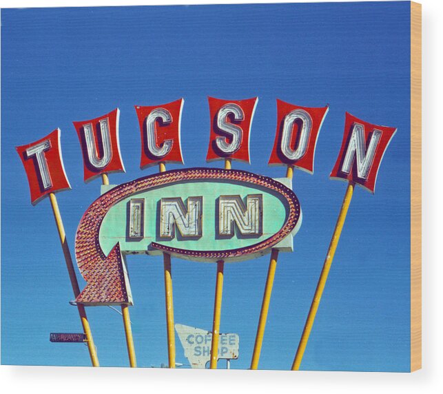 Tucson Inn Sign Wood Print featuring the photograph Tucson Inn #2 by Matthew Bamberg