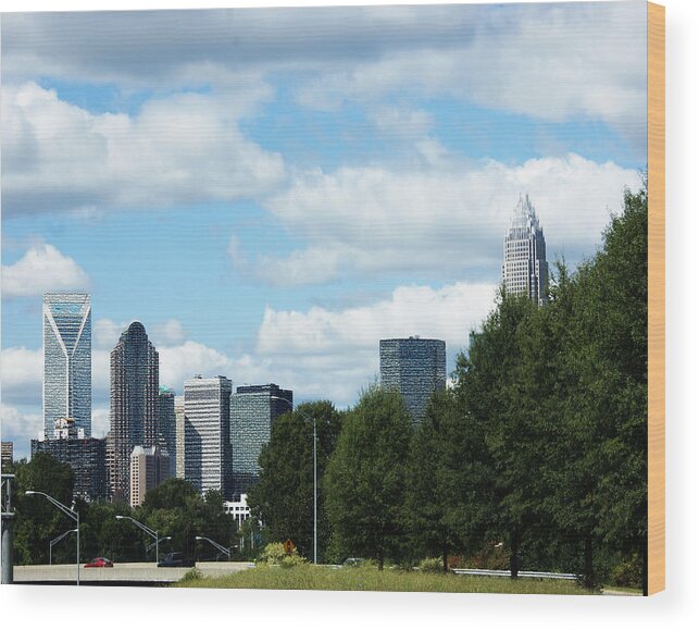 Charlotte Nc Wood Print featuring the photograph Charlotte by M Three Photos