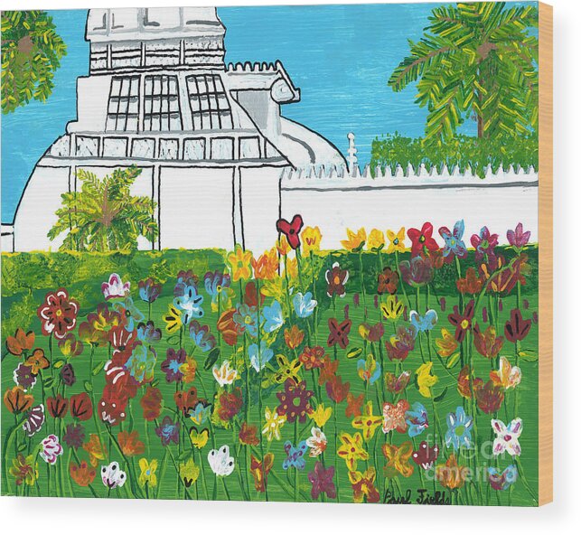 Landscape Wood Print featuring the painting Conservatory by Paul Fields