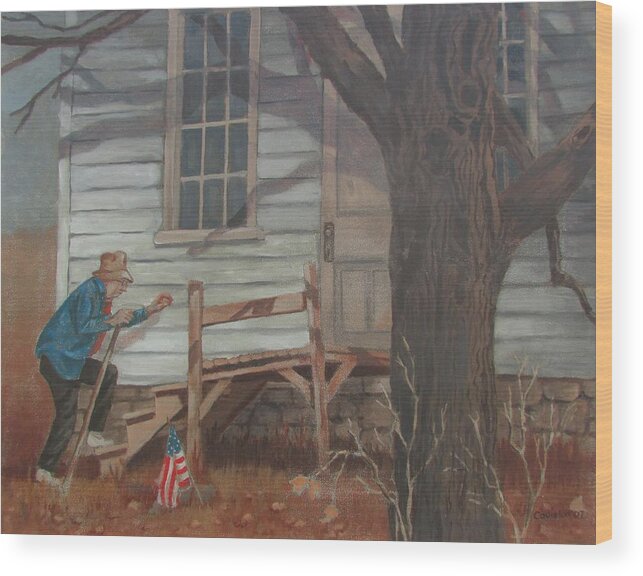 Old Man Wood Print featuring the painting Forgotten by Tony Caviston