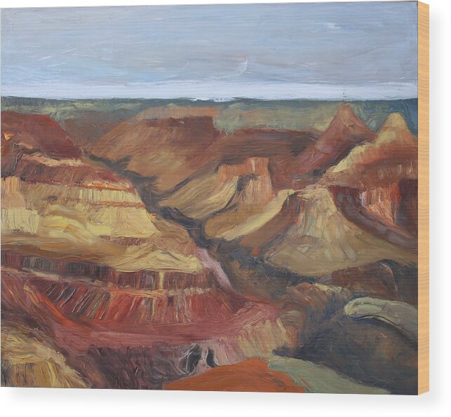 Landscape Wood Print featuring the painting Grand Canyon I by Stephen Degan