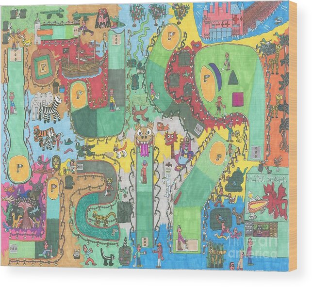 Sports Wood Print featuring the drawing Miniature Golf by Paul Fields