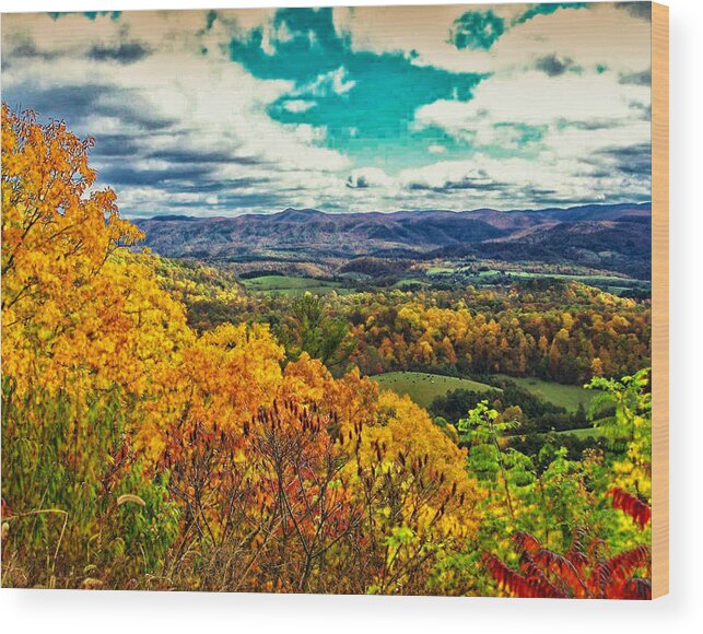 Fall Season Wood Print featuring the photograph Mountain Side by M Three Photos