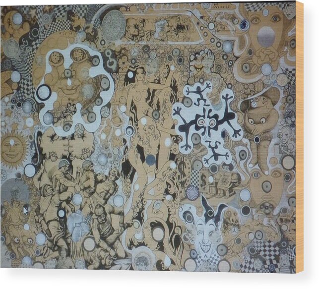 Self Taught Wood Print featuring the mixed media Bad Craziness by Douglas Fromm