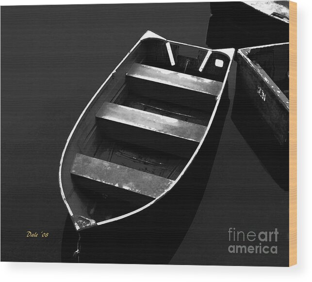 Boats Wood Print featuring the digital art Dinghy by Dale  Ford