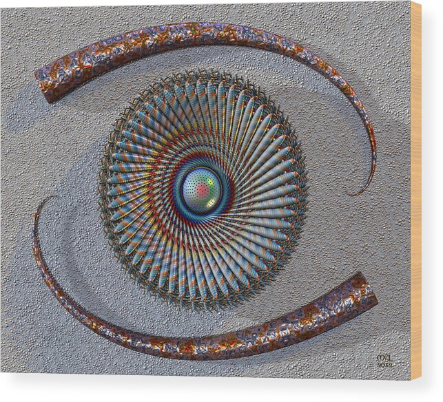 Abstract Wood Print featuring the digital art Mind's Eye III by Manny Lorenzo