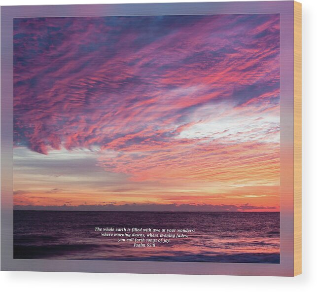 Atlantic Ocean Wood Print featuring the photograph Psalm 65 8 by Dawn Currie