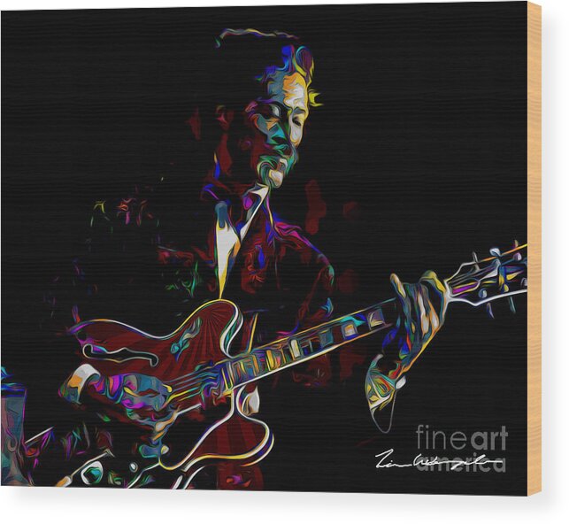 Chuck Berry Wood Print featuring the digital art Chuck Berry by Tim Wemple