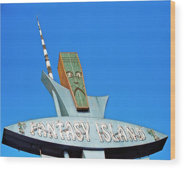 Fantasy Wood Print featuring the photograph Fantasy Island Sign by Matthew Bamberg