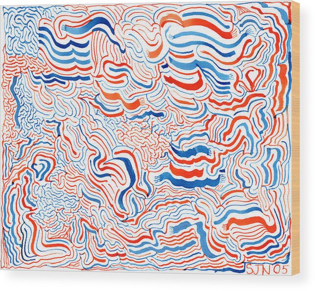 Mazes Wood Print featuring the drawing Interlude by Steven Natanson