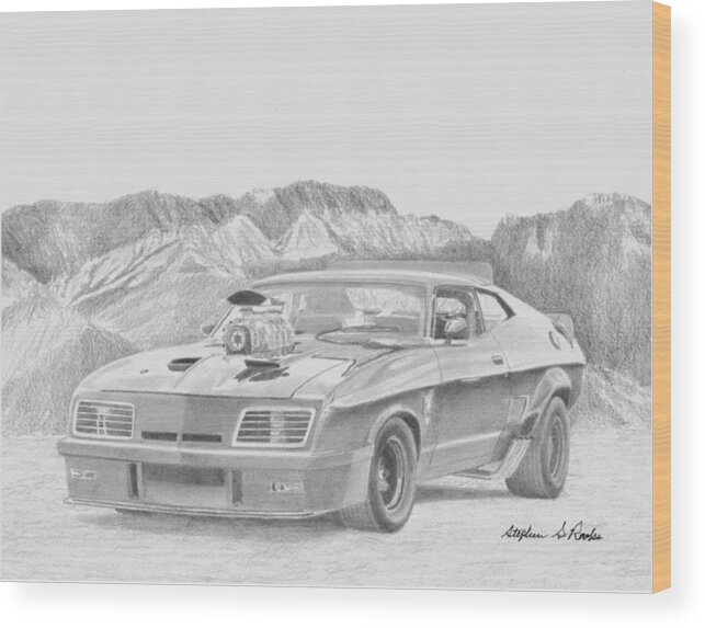 Mad Max V8 Interceptor Classic Car Art Print Wood Print By Stephen Rooks