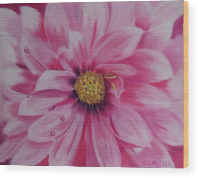 Garden Wood Print featuring the pastel Pink Dahlia I by Carol Corliss