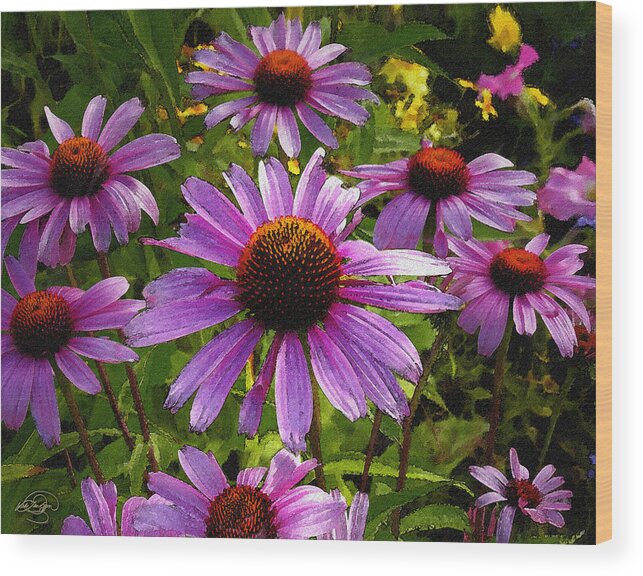 Flowers Wood Print featuring the digital art Purple Dance by Vicki Lea Eggen