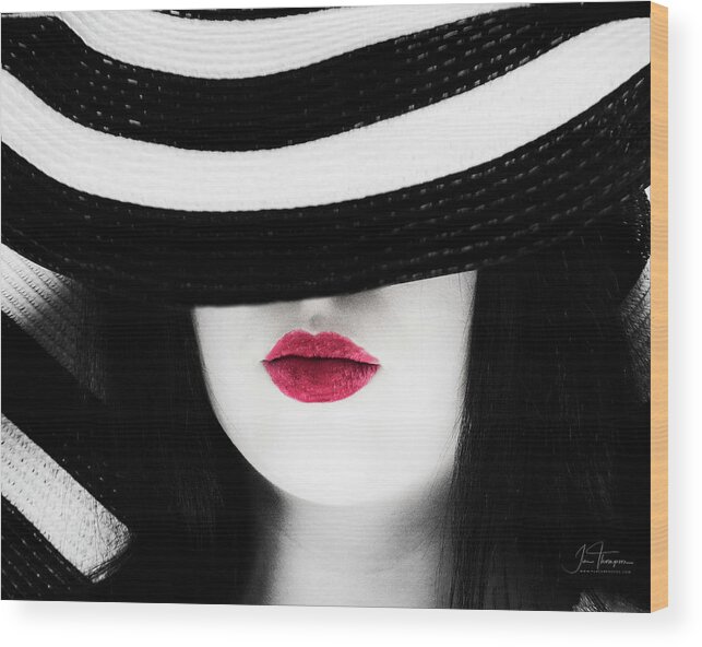 Fashion Wood Print featuring the photograph Red Lips by Jim Thompson