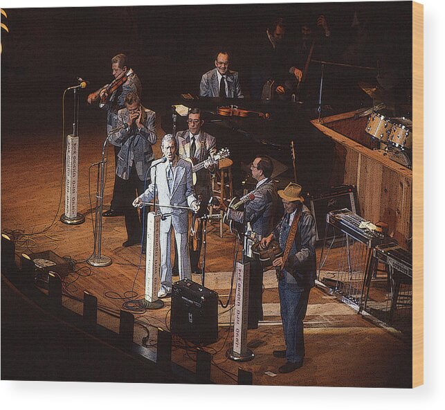 Roy Acuff Wood Print featuring the photograph Roy Acuff at the Grand Ole Opry by Jim Mathis