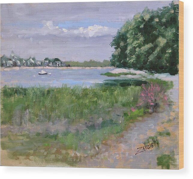 Plein Air Painting Wood Print featuring the painting Webb Park by Laura Lee Zanghetti