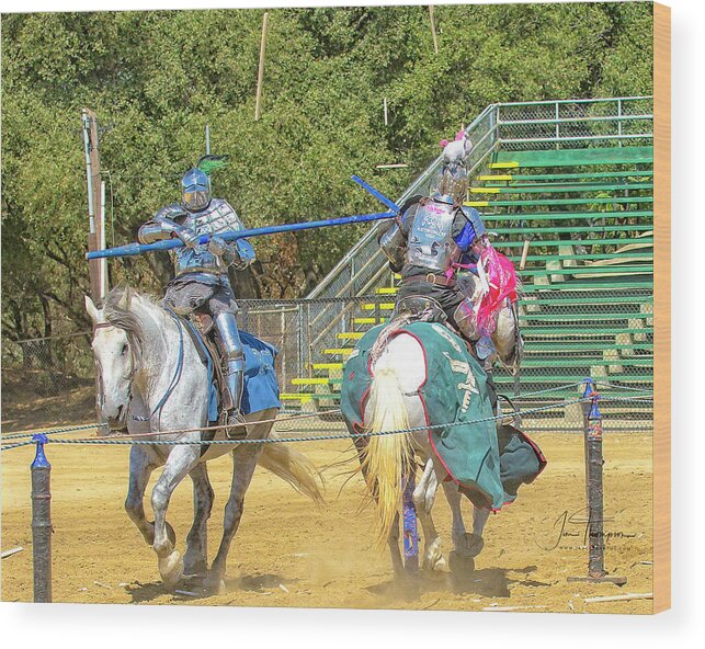 Equine Wood Print featuring the photograph Knights of Mayhem 07 by Jim Thompson