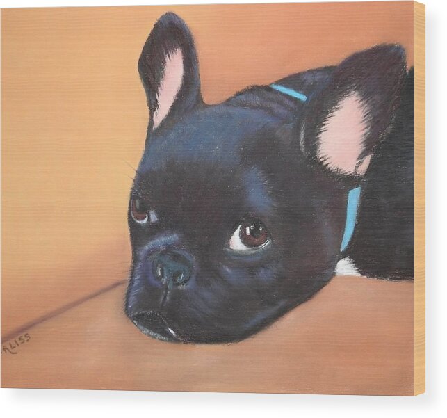 Dog Wood Print featuring the pastel This Is Max by Carol Corliss