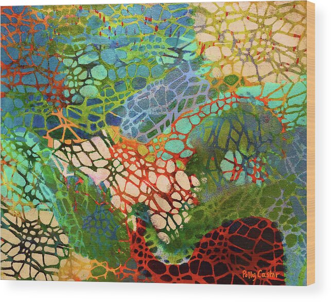  Wood Print featuring the painting Xylem by Polly Castor