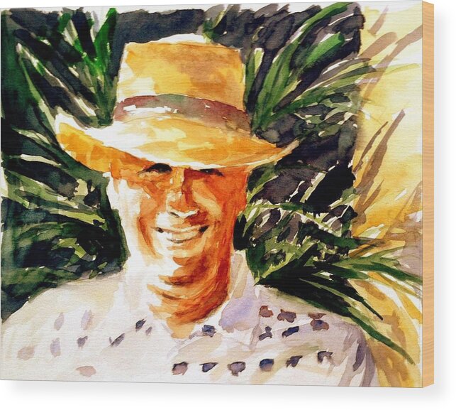 Portrait Wood Print featuring the painting John West Selfie by John West