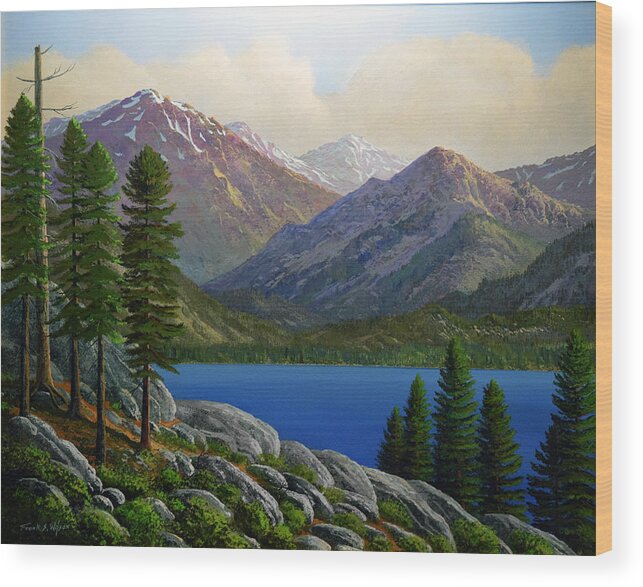 Landscape Wood Print featuring the painting Sierra Views by Frank Wilson