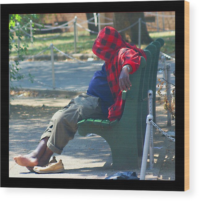 Picture Wood Print featuring the photograph Homeless In New York by M Three Photos