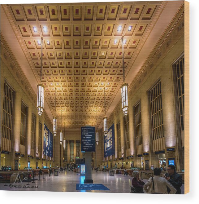 Philadelphia Wood Print featuring the photograph Philadelphia Train Station by Marvin Spates