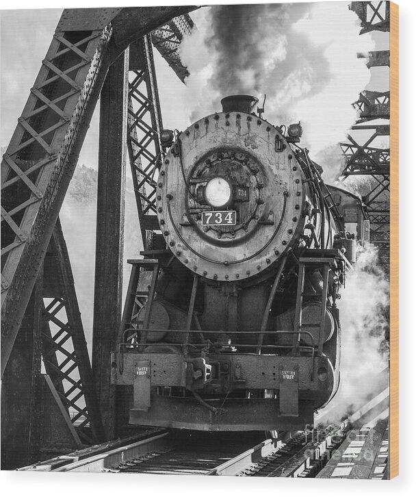 Wmsr Wood Print featuring the photograph Steam Engine 734 leaving the Narrows by Jeannette Hunt