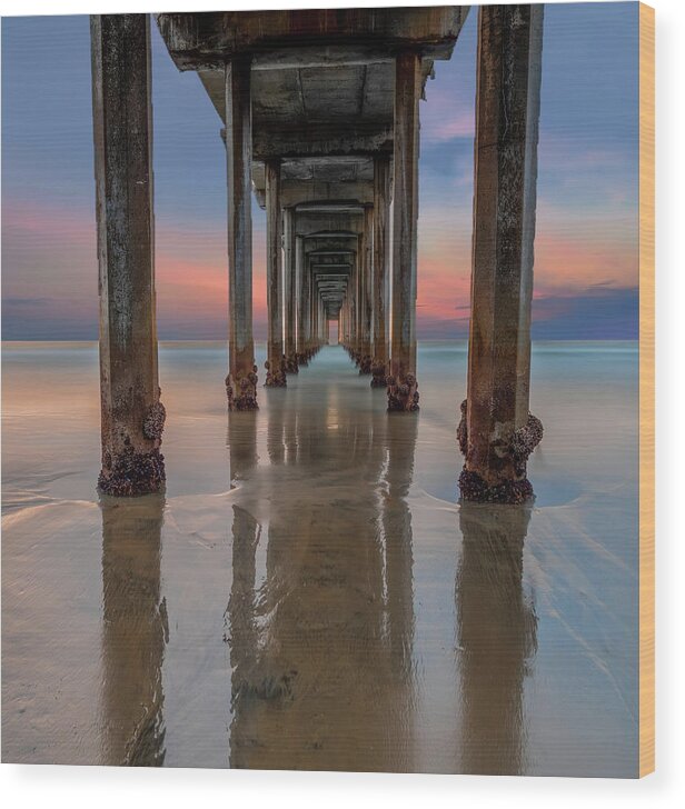 La Jolla Wood Print featuring the photograph Iconic Scripps Pier by Larry Marshall