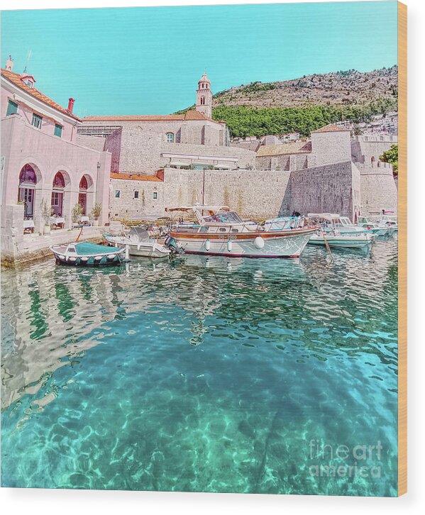 Croatia Wood Print featuring the photograph Dubrovnik Port by Lidija Ivanek - SiLa