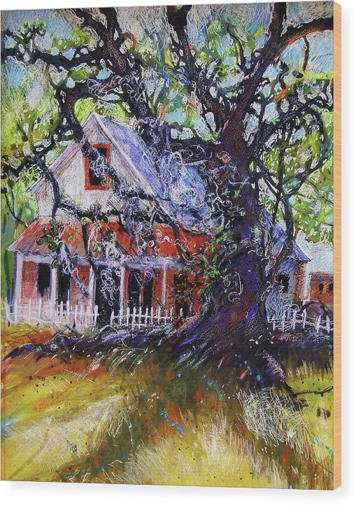 House Wood Print featuring the painting The Red Store by Gertrude Palmer