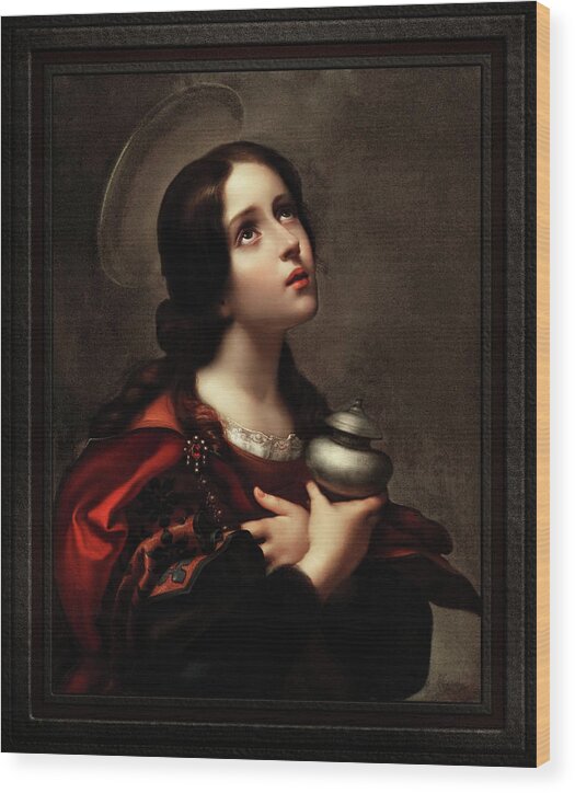 Mary Magdalene Wood Print featuring the painting Mary Magdalene by Carlo Dolci Classical Fine Art Xzendor7 Old Masters Reproductions by Rolando Burbon