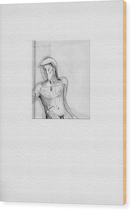 Nude Wood Print featuring the painting 87_1 #871 by David Hargreaves