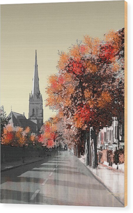 Lancaster Wood Print featuring the digital art Lancaster Cathedral From East Road mini by Joe Tamassy