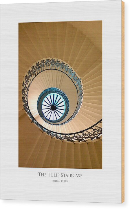 Stairs Wood Print featuring the digital art The Tulip Staircase by Julian Perry