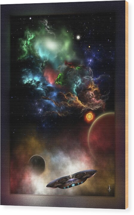 Space Wood Print featuring the digital art Beyond Space and Time by Rolando Burbon