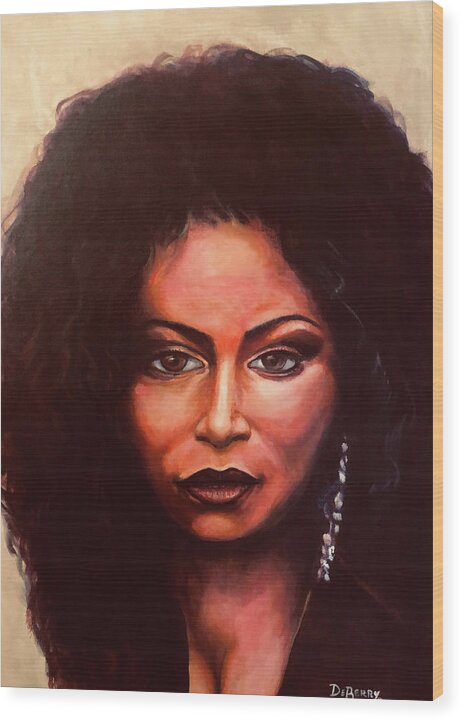 Chaka: Original 24x36in. Oil On Canvas Panel By Lloyd Deberry Wood Print featuring the painting Chaka by Lloyd DeBerry