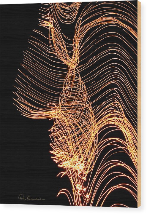 Abstract Wood Print featuring the photograph Light Magic 6005 by Dan Beauvais