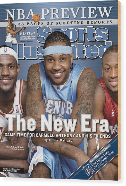 Magazine Cover Wood Print featuring the photograph Denver Nuggets Carmelo Anthony Sports Illustrated Cover #1 by Sports Illustrated