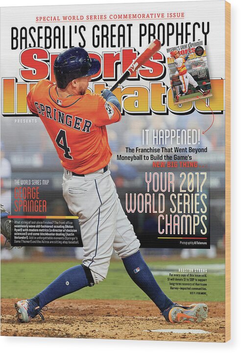 American League Baseball Wood Print featuring the photograph Houston Astros 2017 World Series Champions Sports Illustrated Cover by Sports Illustrated