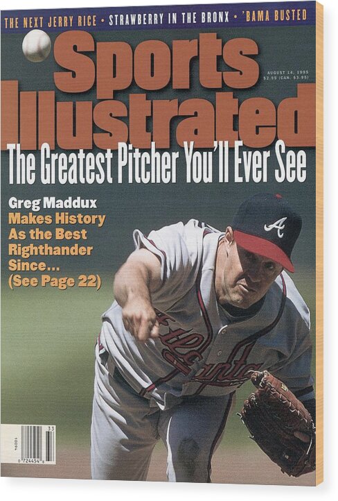 Candlestick Park Wood Print featuring the photograph Atlanta Braves Greg Maddux... Sports Illustrated Cover by Sports Illustrated