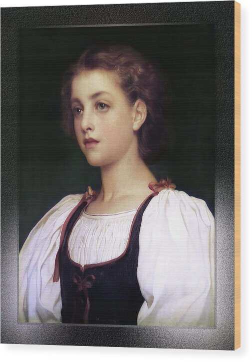 Biondina Wood Print featuring the digital art Biondina by Lord Frederic Leighton by Rolando Burbon