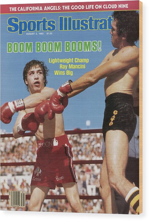Magazine Cover Wood Print featuring the photograph Boom Boom Booms Lightweight Champ Ray Mancini Wins Big Sports Illustrated Cover by Sports Illustrated