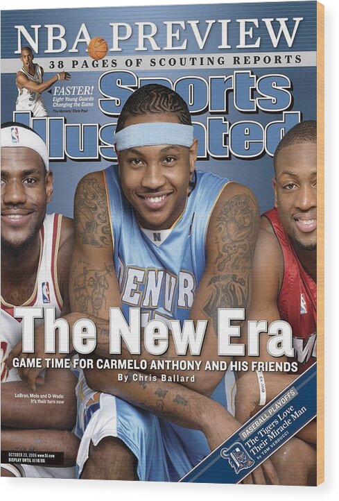 Magazine Cover Wood Print featuring the photograph Denver Nuggets Carmelo Anthony Sports Illustrated Cover by Sports Illustrated