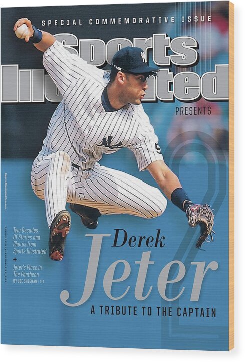 American League Baseball Wood Print featuring the photograph Derek Jeter A Tribute To The Captain Sports Illustrated Cover by Sports Illustrated
