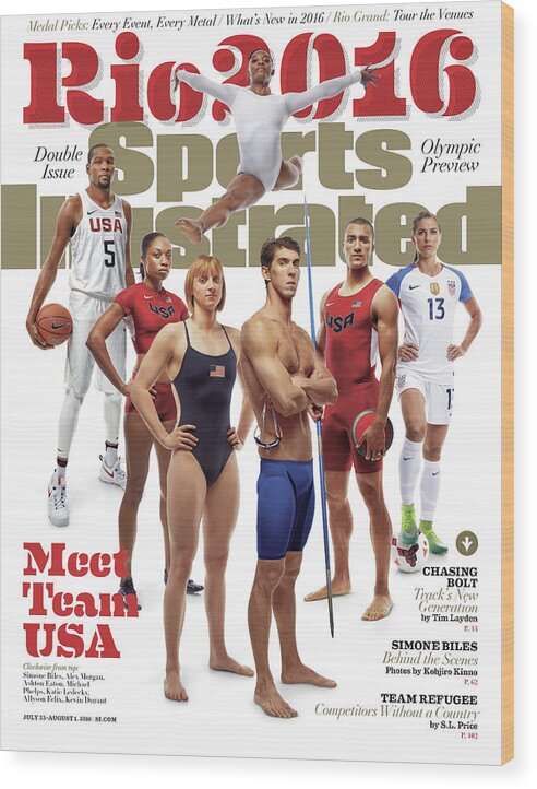 Magazine Cover Wood Print featuring the photograph Meet Team Usa 2016 Rio Olympic Games Preview Sports Illustrated Cover by Sports Illustrated