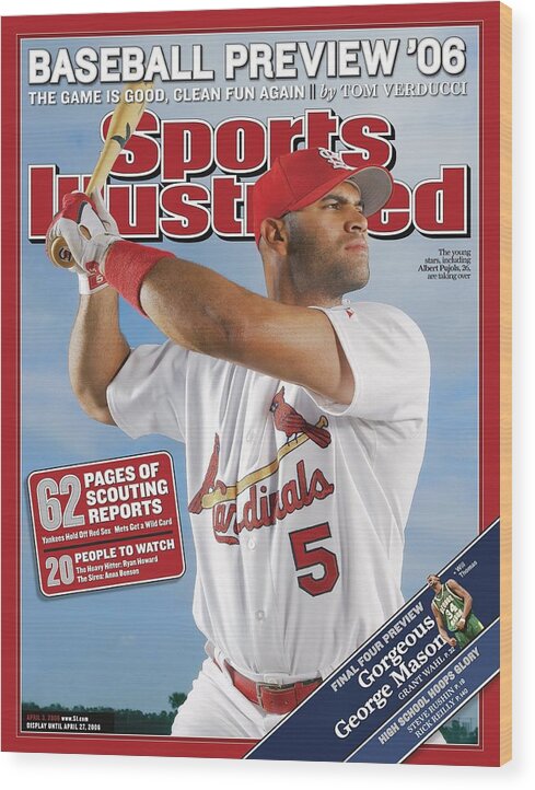 St. Louis Cardinals Wood Print featuring the photograph St. Louis Cardinals Albert Pujols Sports Illustrated Cover by Sports Illustrated