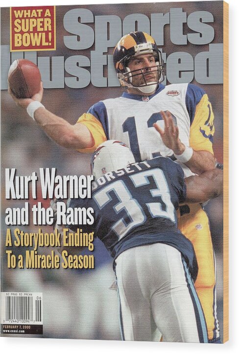 Atlanta Wood Print featuring the photograph St. Louis Rams Qb Kurt Warner, Super Bowl Xxxiv Sports Illustrated Cover by Sports Illustrated