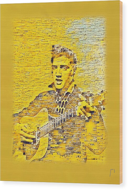 Elvis Presley Wood Print featuring the painting Tribute to Elvis #1 by Sensory Art House