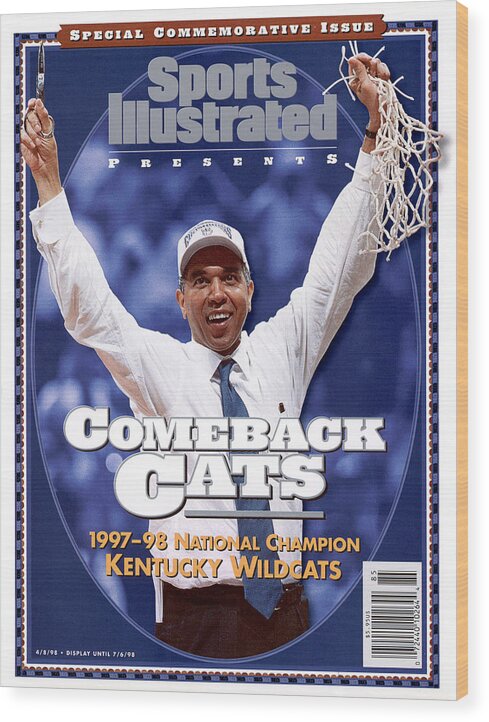 Alamodome Wood Print featuring the photograph University Of Kentucky Coach Tubby Smith, 1998 Ncaa Sports Illustrated Cover by Sports Illustrated